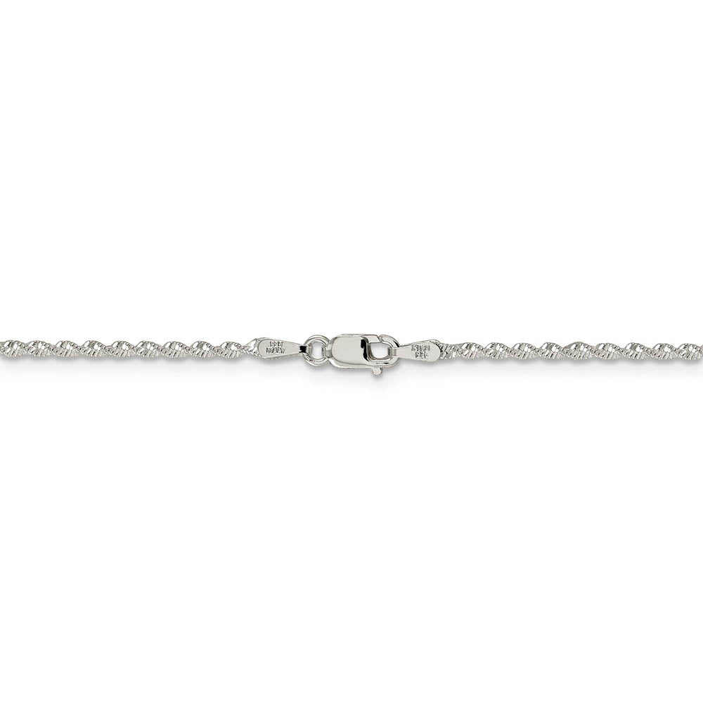 Alternate view of the 1.65mm Sterling Silver Twisted Herringbone Chain Necklace by The Black Bow Jewelry Co.