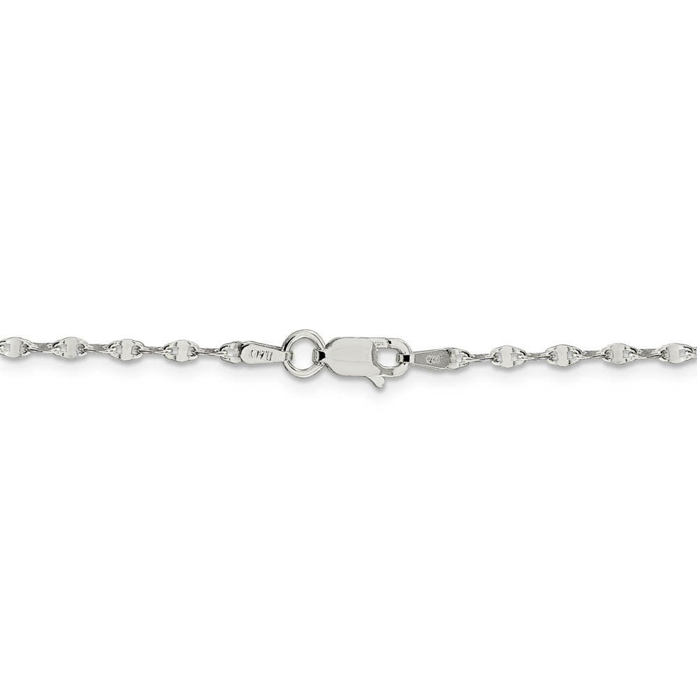 Alternate view of the 2.25mm Sterling Silver Fancy Flat Anchor Link Chain Necklace by The Black Bow Jewelry Co.