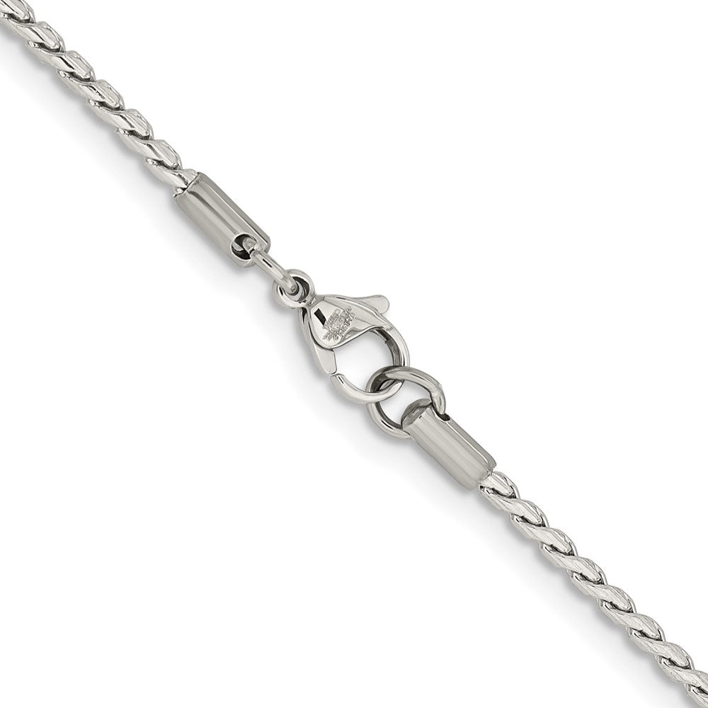 Alternate view of the 2.5mm Stainless Steel Spiga Link Chain Necklace by The Black Bow Jewelry Co.