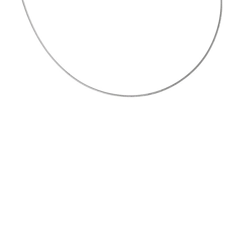 Alternate view of the 1mm Sterling Silver Round Omega Chain Adjustable Necklace by The Black Bow Jewelry Co.