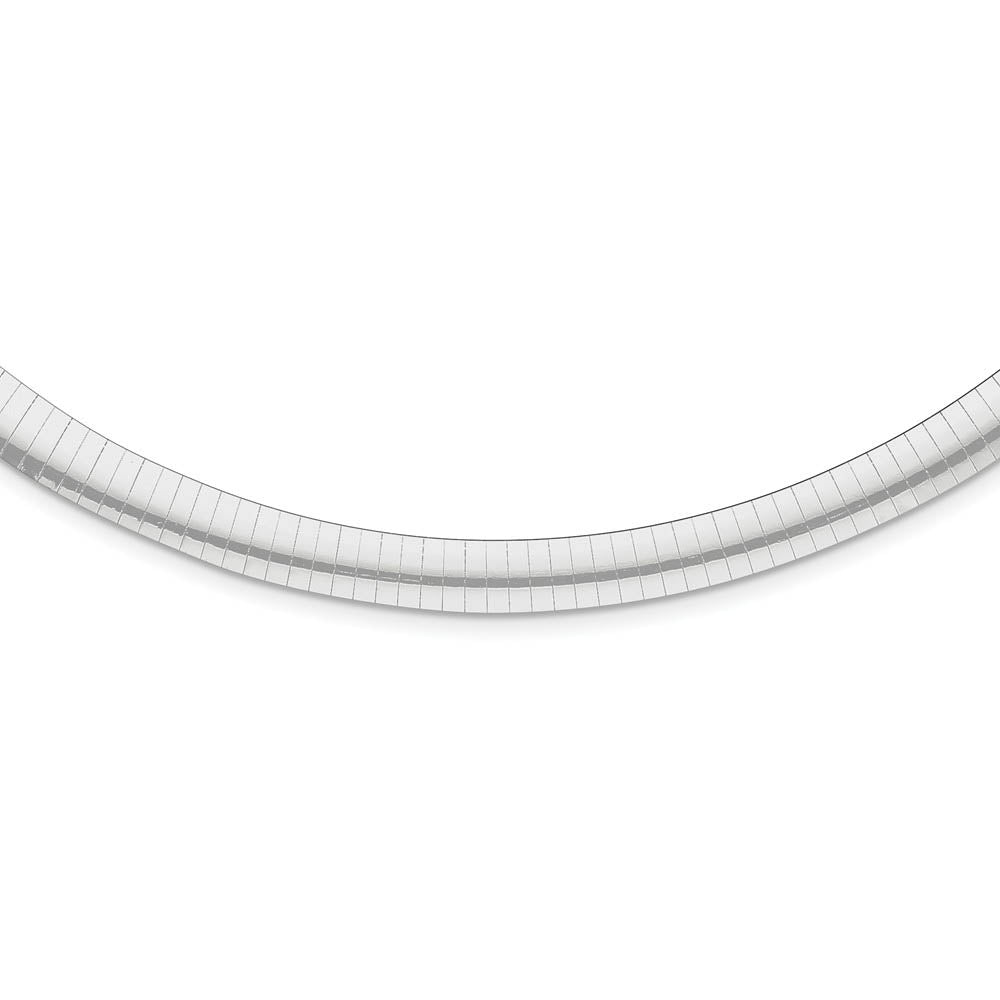 6mm Rhodium Plated Sterling Silver Cubetto Chain Necklace, 16-18 Inch, Item C9684 by The Black Bow Jewelry Co.