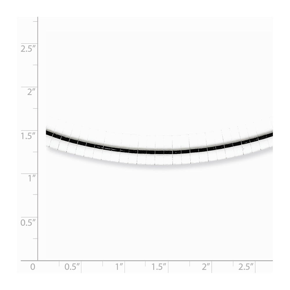 Alternate view of the 6mm Rhodium Plated Sterling Silver Cubetto Chain Necklace, 16-18 Inch by The Black Bow Jewelry Co.