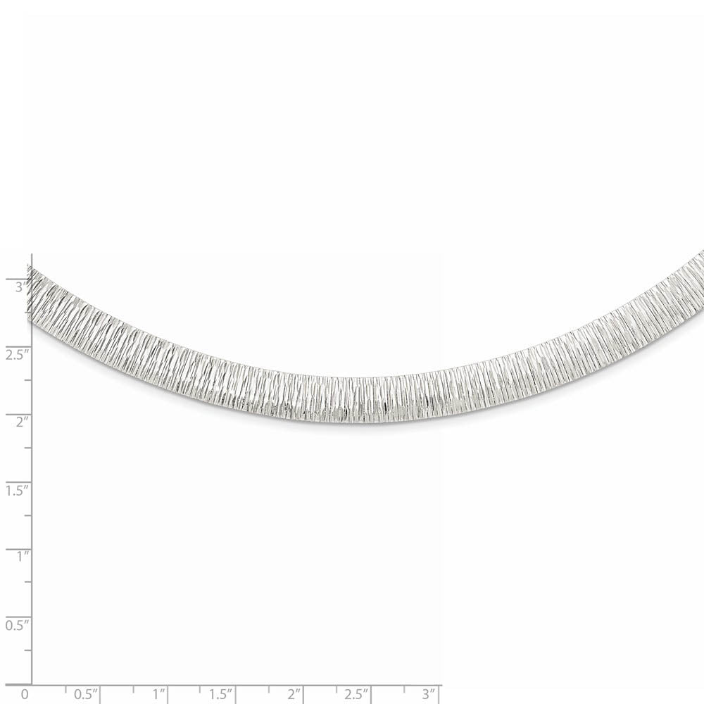 Alternate view of the 8mm Sterling Silver Diamond Cut Cubetto Chain Necklace, 17 Inch by The Black Bow Jewelry Co.