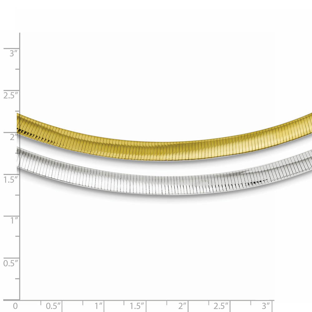 Alternate view of the 5.75mm Sterling Silver & Gold Tone Plated Reversible Cubetto Necklace by The Black Bow Jewelry Co.