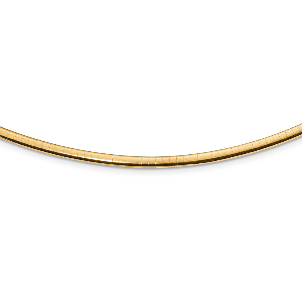 3mm Sterling Silver & 14k Gold Plated Omega Chain Necklace, Adjustable, Item C9706-C by The Black Bow Jewelry Co.