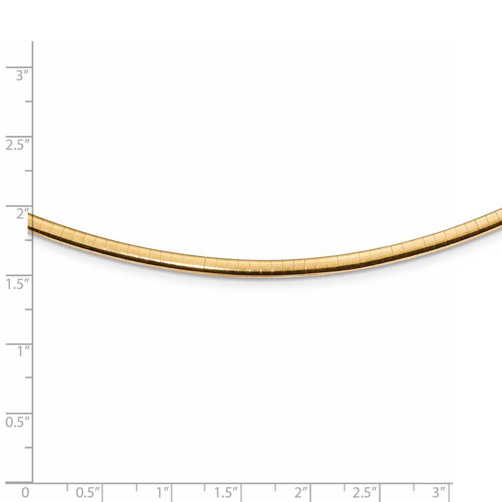 Alternate view of the 3mm Sterling Silver & 14k Gold Plated Omega Chain Necklace, Adjustable by The Black Bow Jewelry Co.