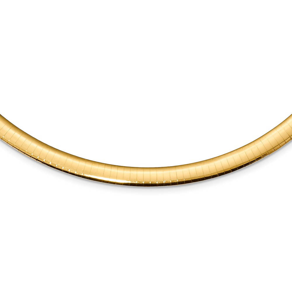 6mm Sterling Silver & 14k Gold Plated Omega Chain Necklace, Adjustable, Item C9710-C by The Black Bow Jewelry Co.