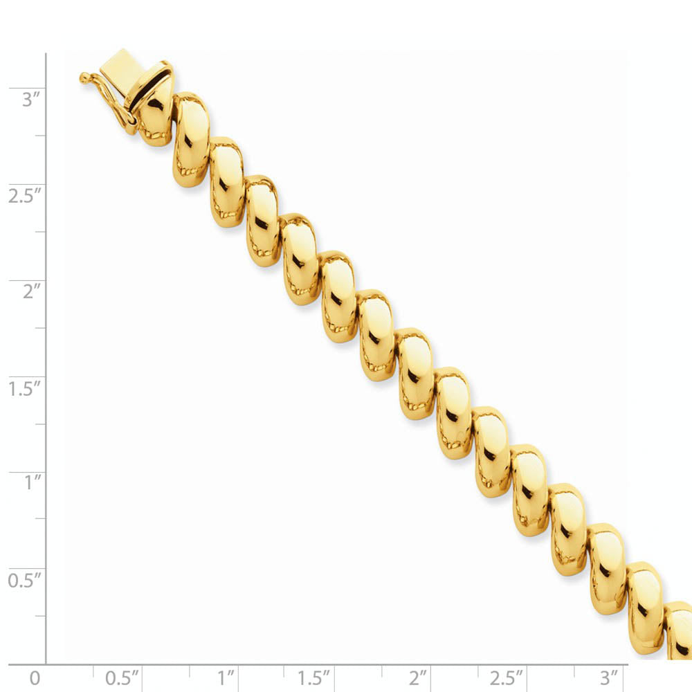 Alternate view of the 10mm 14k Yellow Gold Hollow San Marco Chain Necklace 17 Inch by The Black Bow Jewelry Co.
