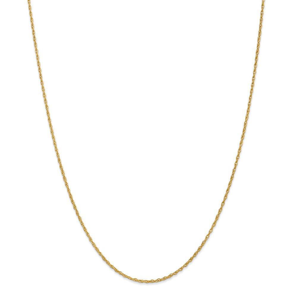 Alternate view of the 1.3mm 18k Yellow Gold Baby Rope Chain Necklace by The Black Bow Jewelry Co.