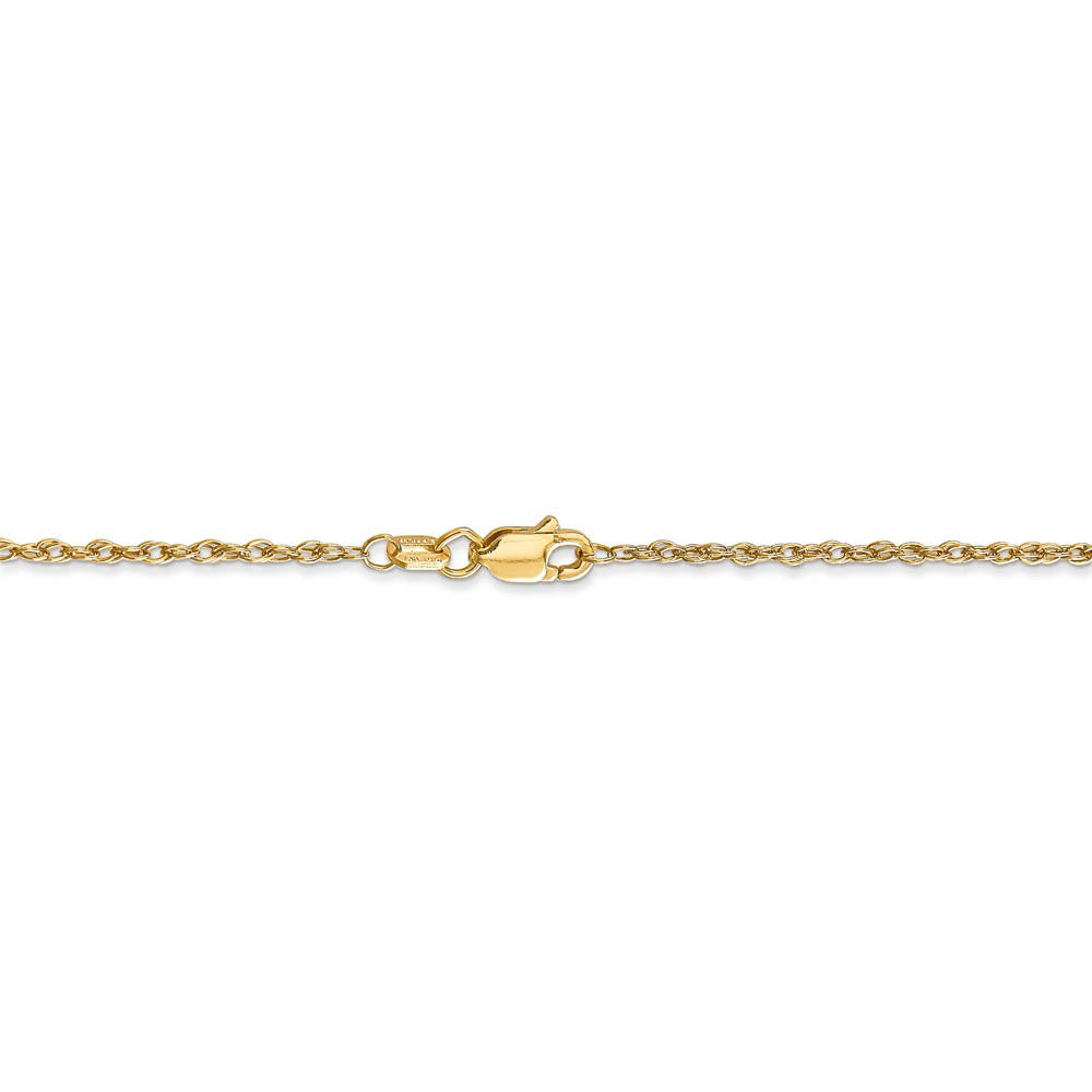 Alternate view of the 1.3mm 18k Yellow Gold Baby Rope Chain Necklace by The Black Bow Jewelry Co.