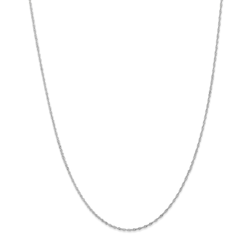 Alternate view of the 1.1mm 18k White Gold Singapore Chain Necklace by The Black Bow Jewelry Co.