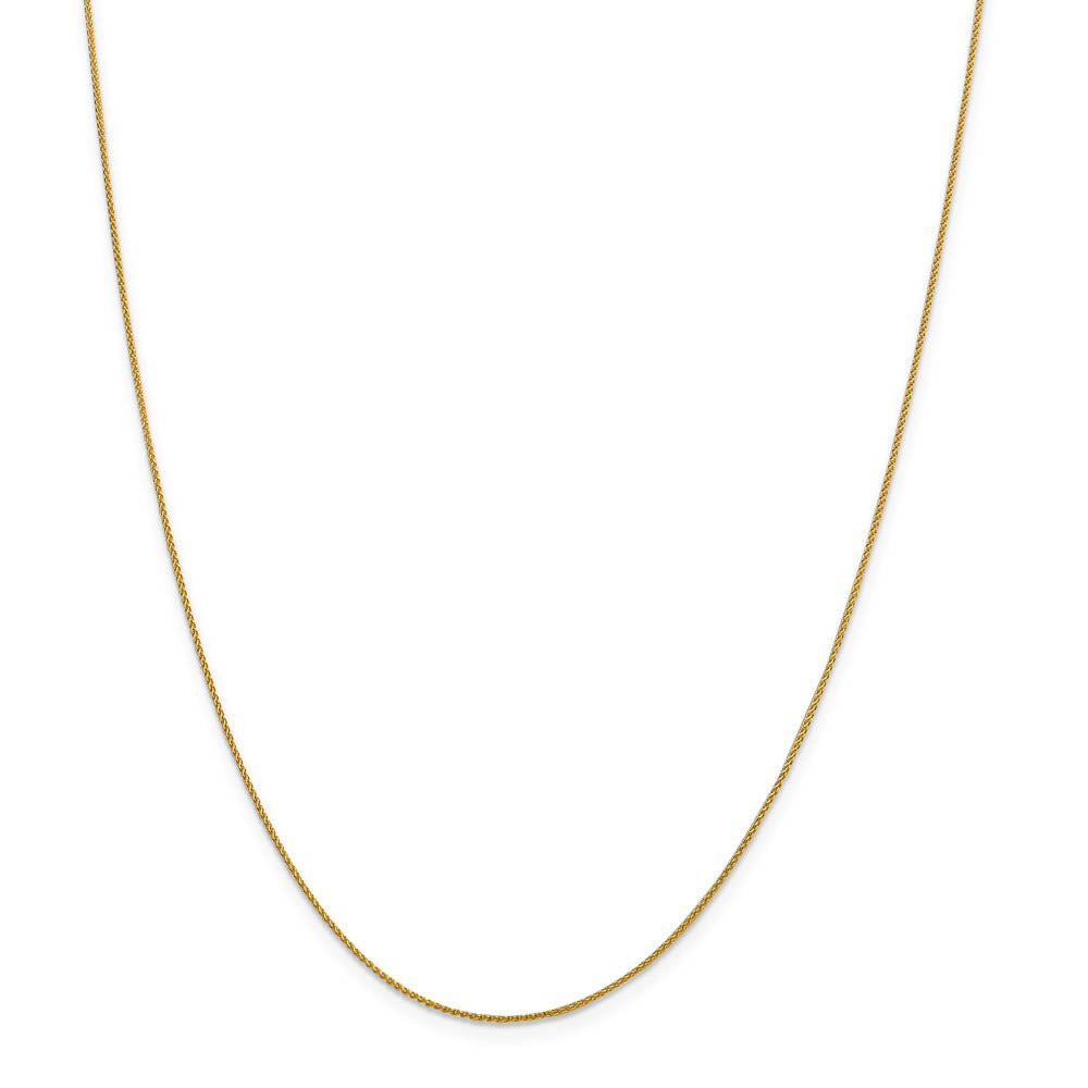 Alternate view of the 1mm 18k Yellow Gold Diamond Cut Spiga Chain Necklace by The Black Bow Jewelry Co.