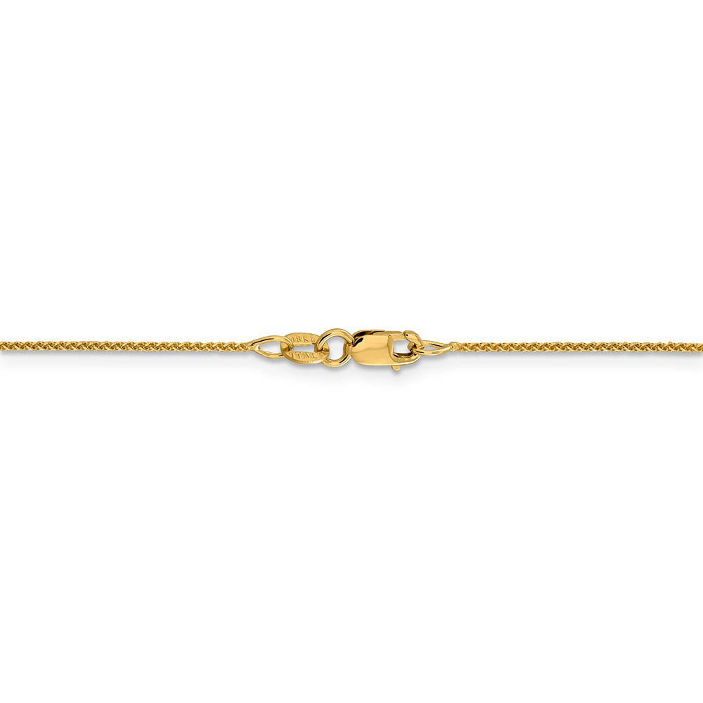Alternate view of the 1mm 18k Yellow Gold Diamond Cut Spiga Chain Necklace by The Black Bow Jewelry Co.