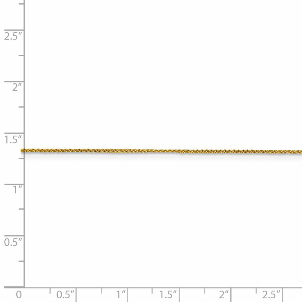 Alternate view of the 1mm 18k Yellow Gold Diamond Cut Spiga Chain Necklace by The Black Bow Jewelry Co.