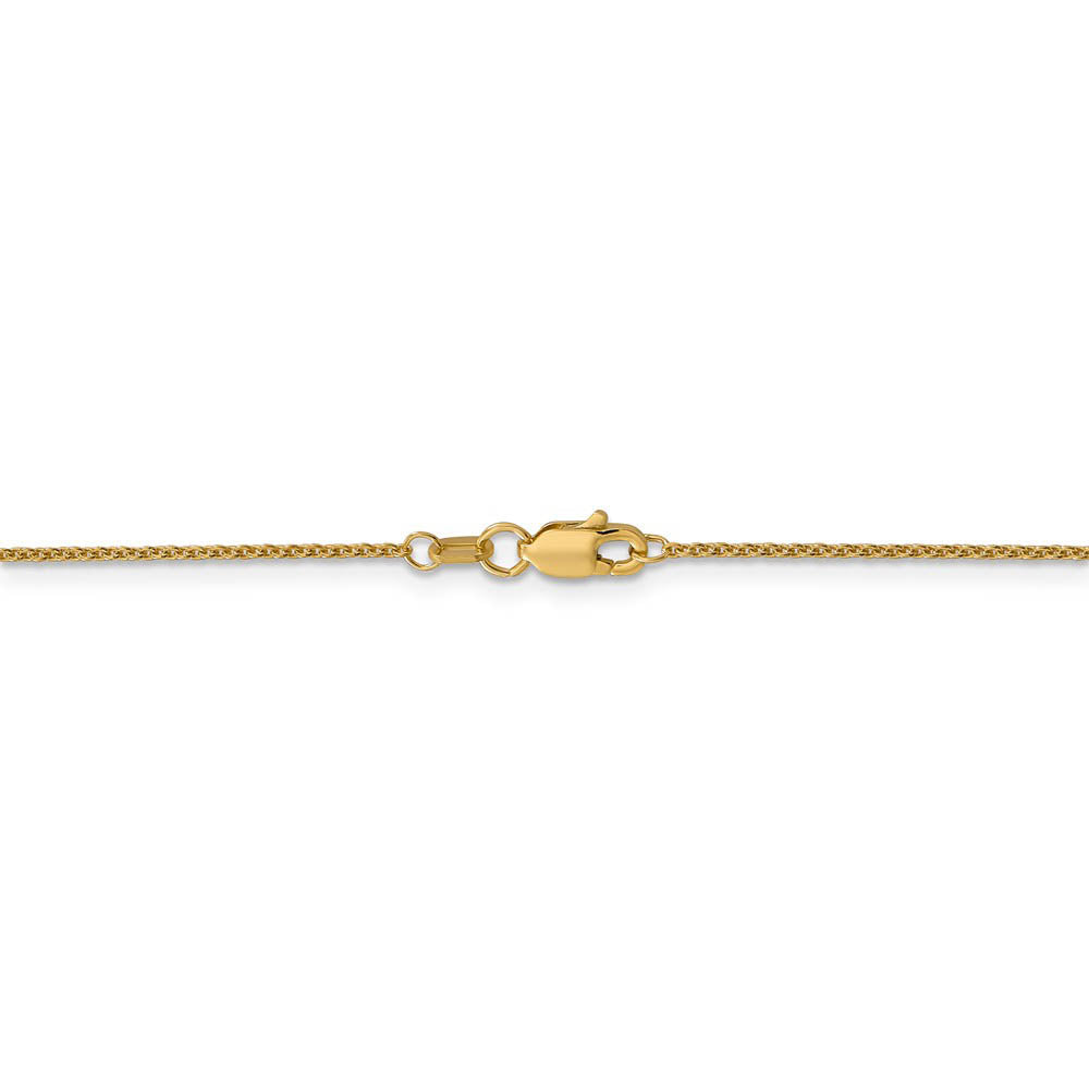 Alternate view of the 1.15mm 18k Yellow Gold Diamond Cut Cable Chain Necklace by The Black Bow Jewelry Co.