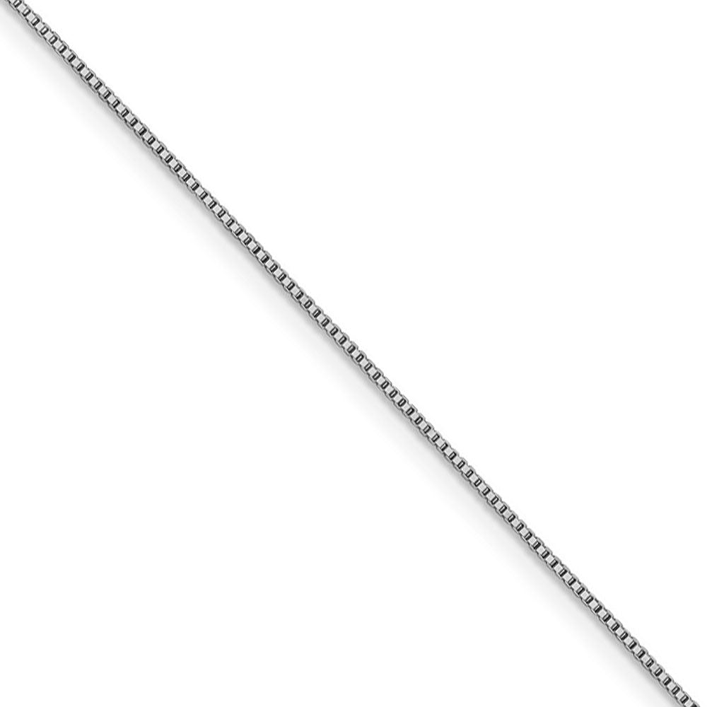 0.7mm 18k White Gold Classic Box Chain Necklace, Item C9726 by The Black Bow Jewelry Co.