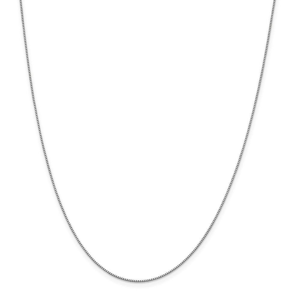 Alternate view of the 0.7mm 18k White Gold Classic Box Chain Necklace by The Black Bow Jewelry Co.