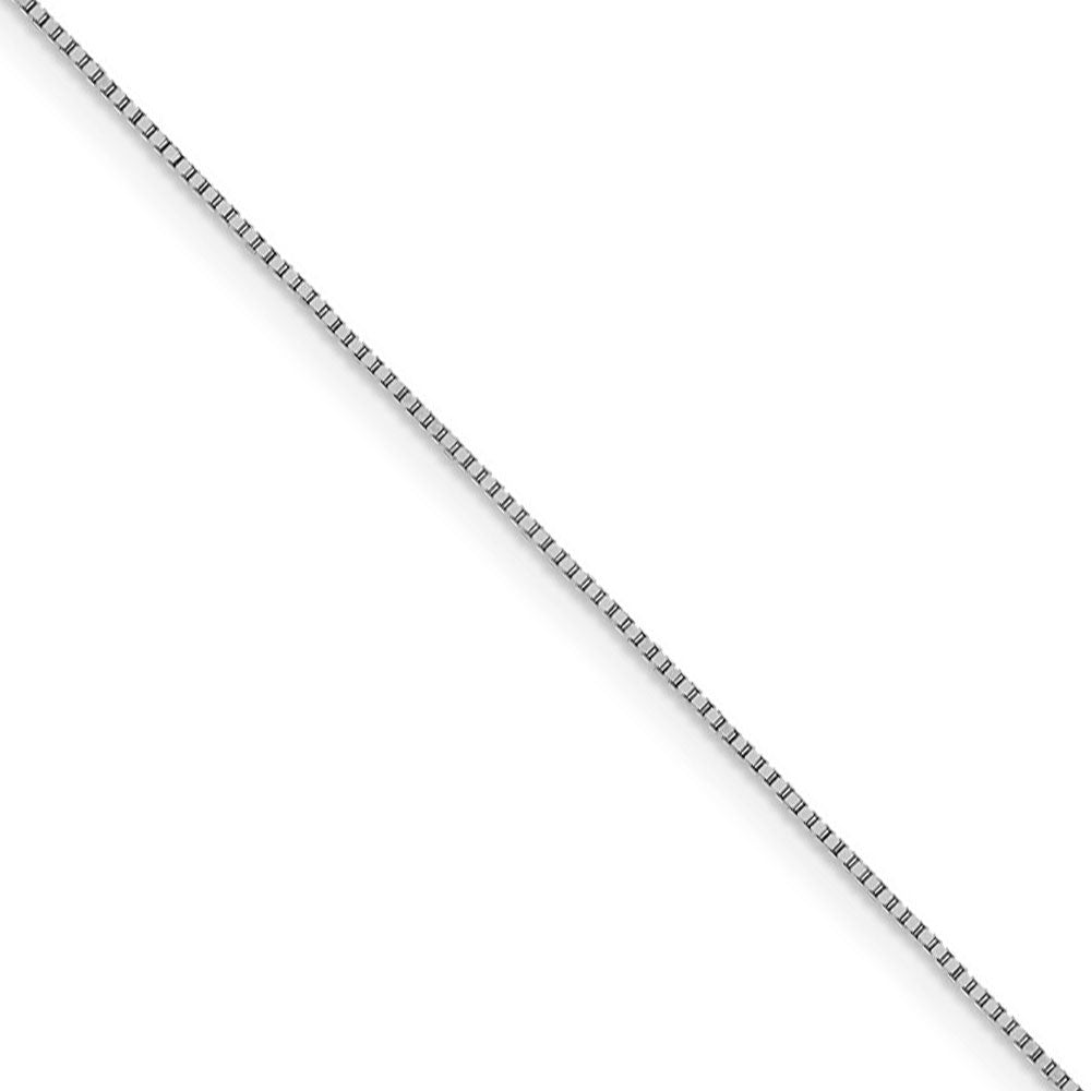 0.9mm 18k White Gold Classic Box Chain Necklace, Item C9727 by The Black Bow Jewelry Co.