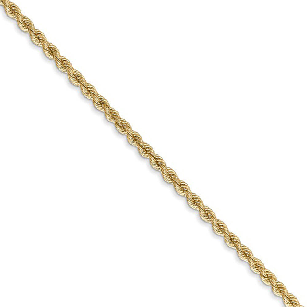 14k Yellow Gold 2.25mm Handmade Solid Rope Chain Necklace, Item C9731 by The Black Bow Jewelry Co.