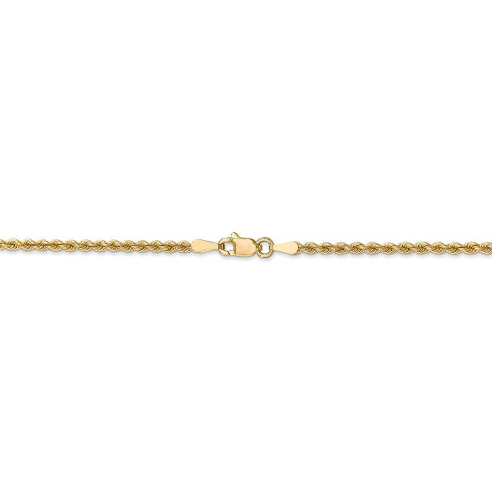 Alternate view of the 14k Yellow Gold 2.25mm Handmade Solid Rope Chain Necklace by The Black Bow Jewelry Co.
