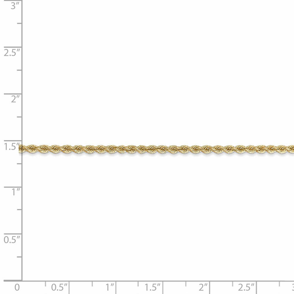 Alternate view of the 14k Yellow Gold 2.25mm Handmade Solid Rope Chain Necklace by The Black Bow Jewelry Co.