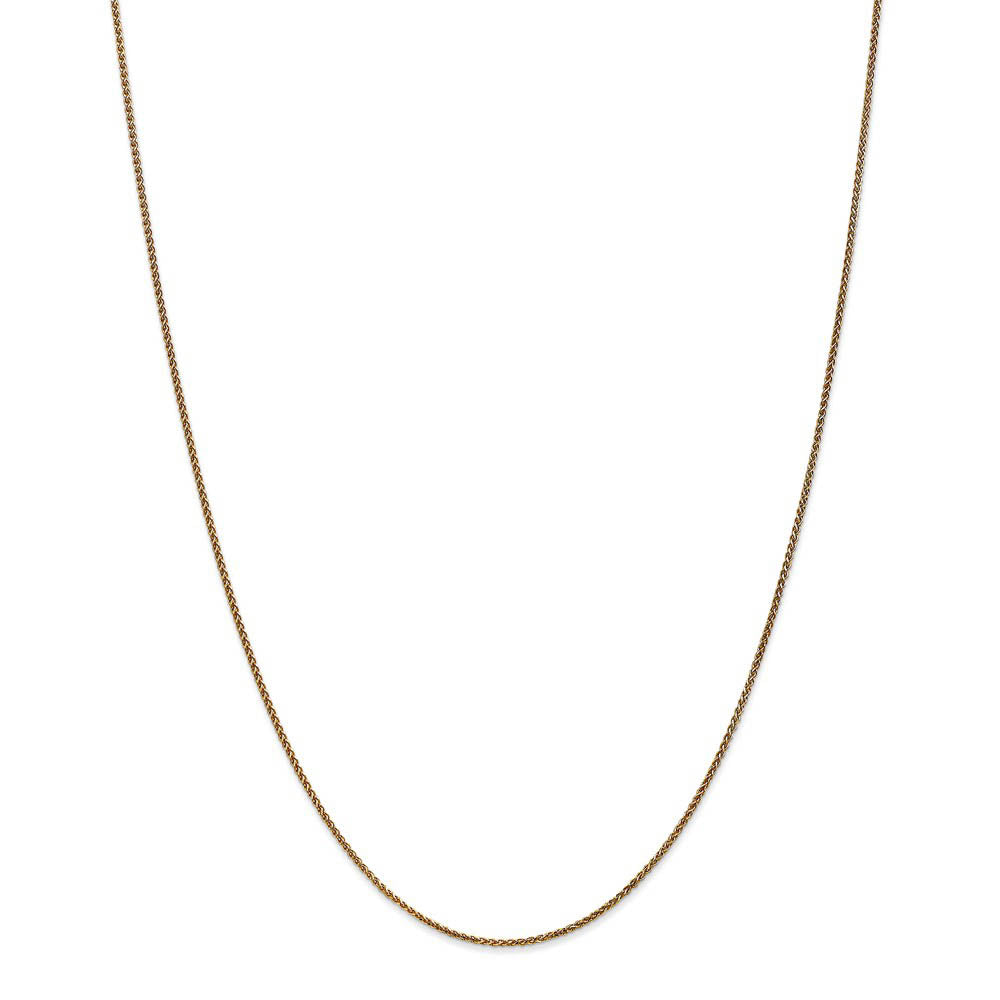 Alternate view of the 1.2mm 14k Yellow Gold Solid Diamond Cut Spiga Chain Necklace by The Black Bow Jewelry Co.