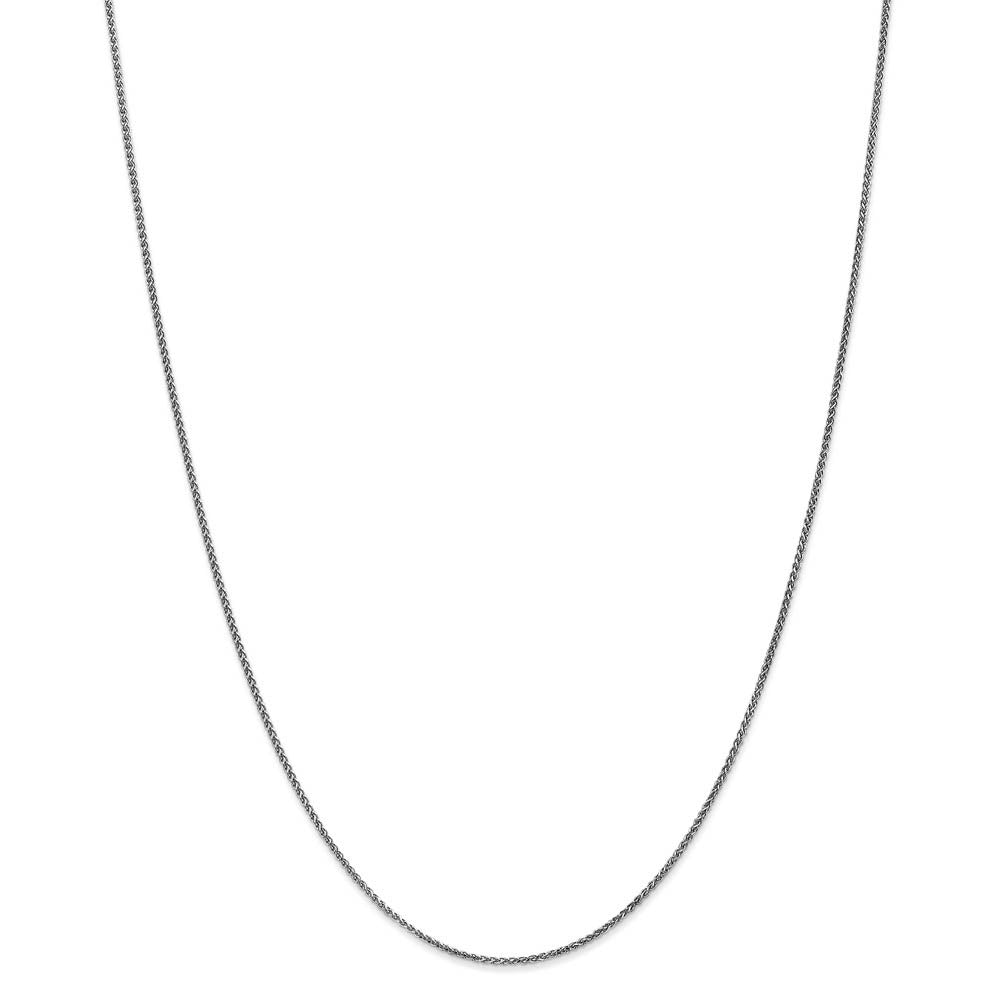 Alternate view of the 1.2mm 14k White Gold Solid Diamond Cut Spiga Chain Necklace by The Black Bow Jewelry Co.