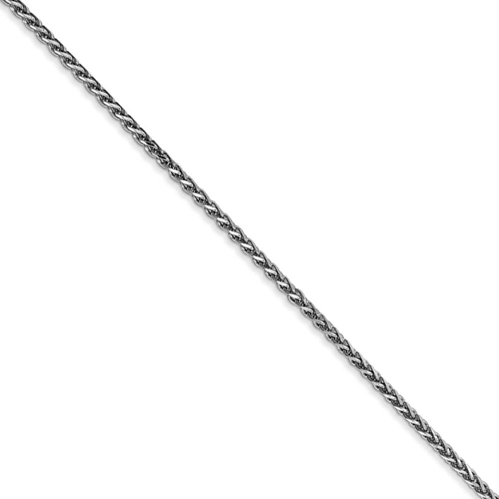 1.4mm 14k White Gold Solid Diamond Cut Spiga Chain Necklace, Item C9738 by The Black Bow Jewelry Co.