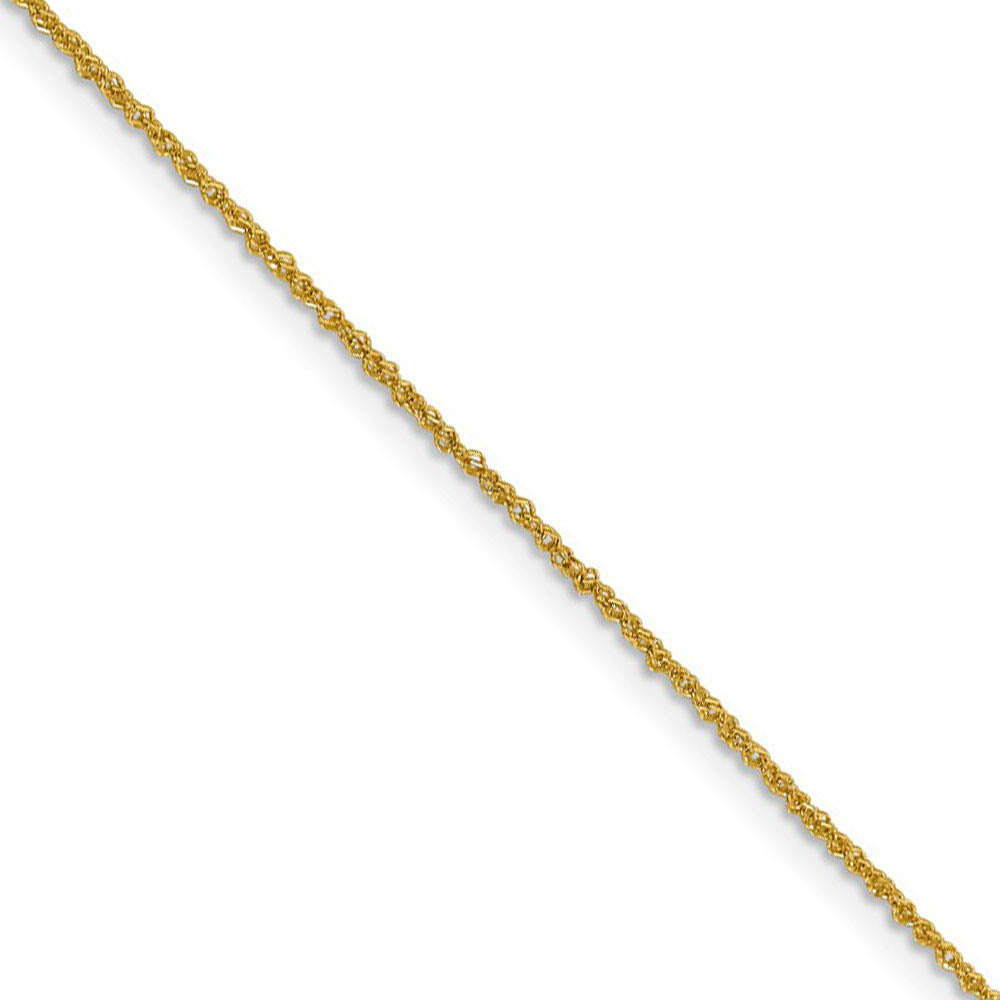 1mm 14k Yellow Gold Diamond Cut Fancy Singapore Chain Necklace