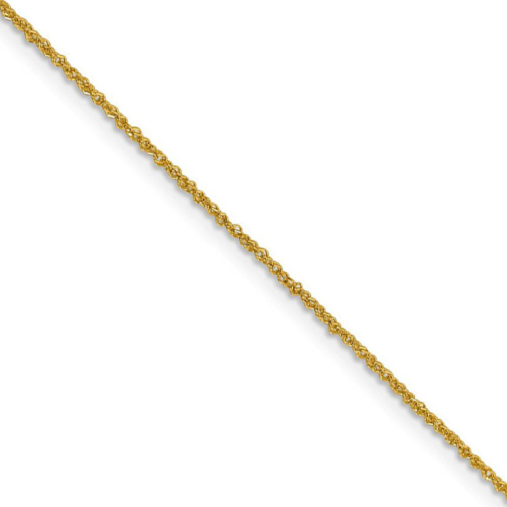 1mm 14k Yellow Gold Diamond Cut Fancy Singapore Chain Necklace
