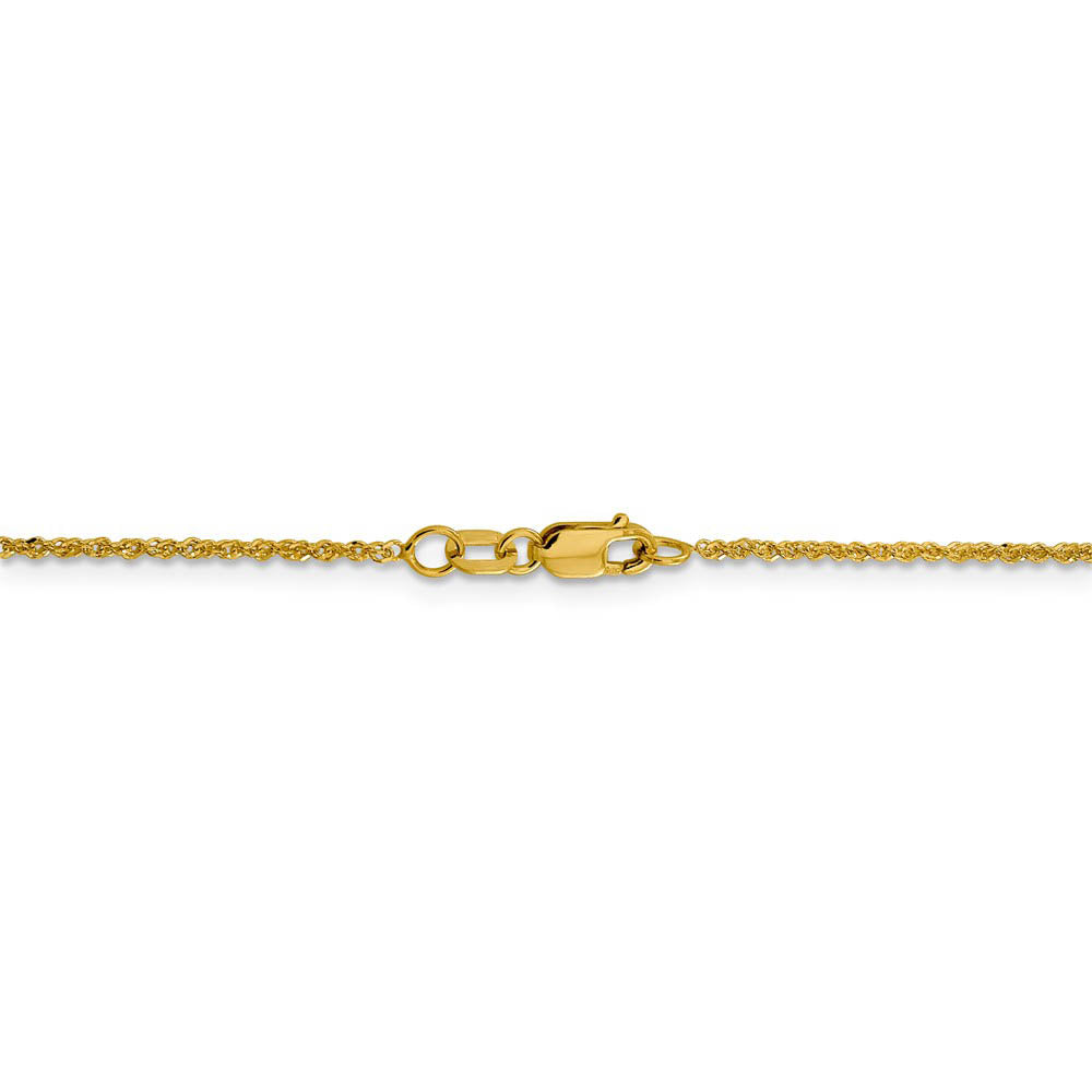 Alternate view of the 1.3mm 14k Yellow Gold Diamond Cut Fancy Singapore Chain Necklace by The Black Bow Jewelry Co.