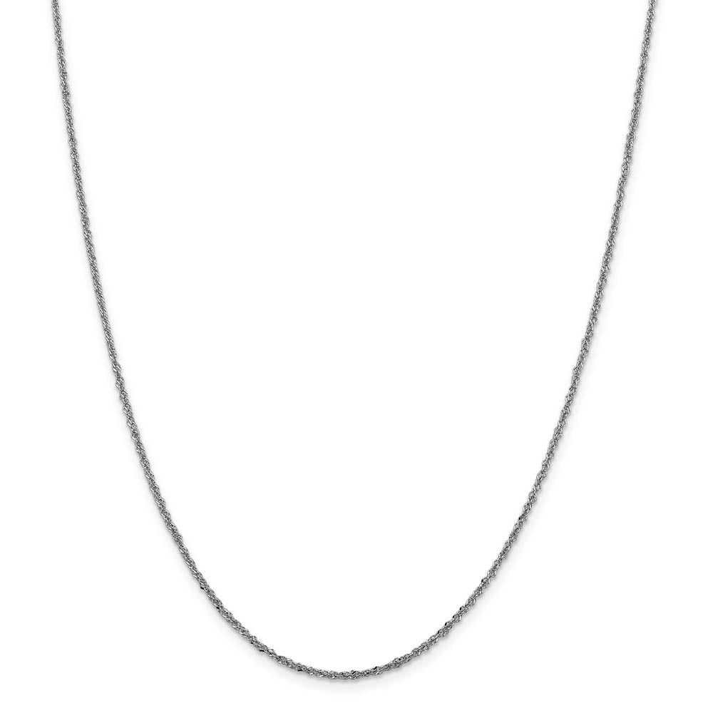 Alternate view of the 1.6mm 14k White Gold Diamond Cut Fancy Singapore Chain Necklace by The Black Bow Jewelry Co.