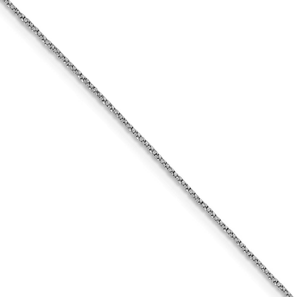 0.9mm 14k White Gold Diamond Cut Twisted Box Chain Necklace, Item C9748 by The Black Bow Jewelry Co.