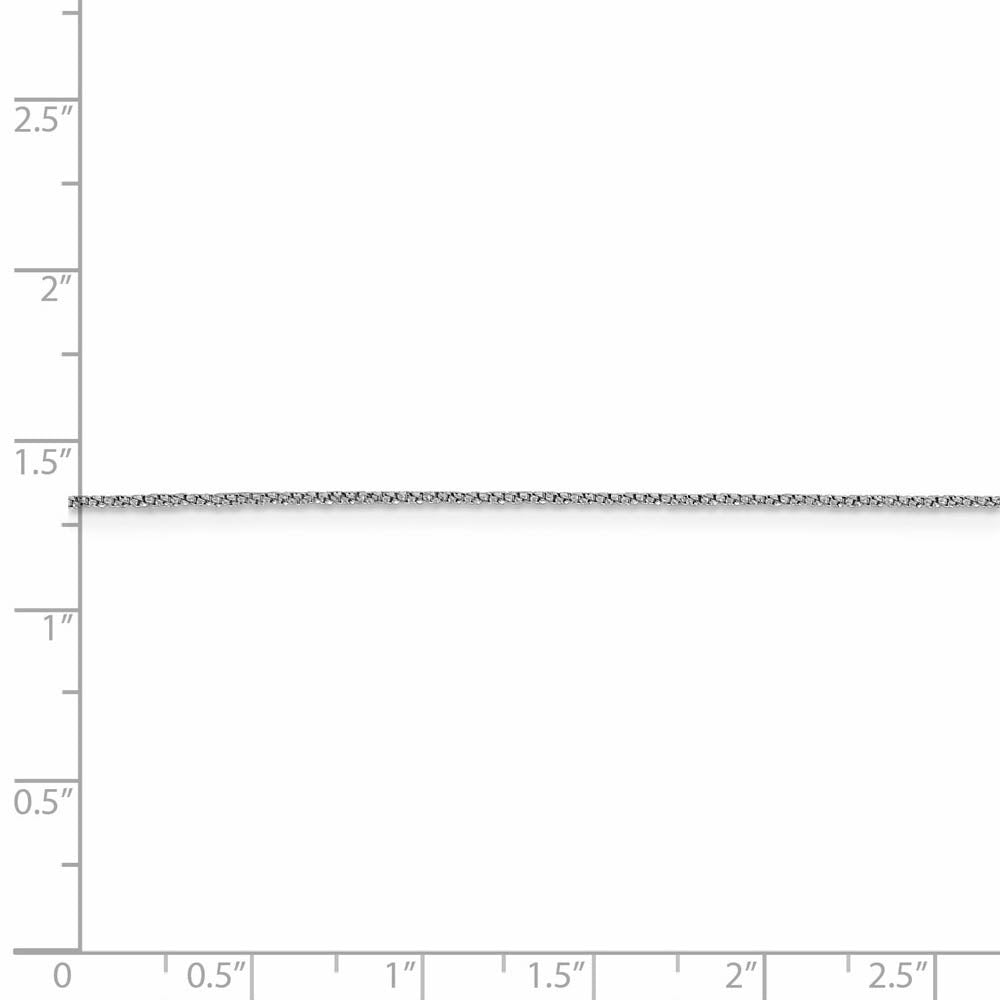 Alternate view of the 0.9mm 14k White Gold Diamond Cut Twisted Box Chain Necklace by The Black Bow Jewelry Co.