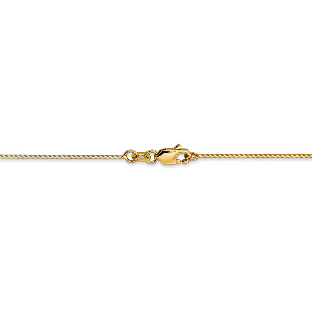 Alternate view of the 0.8mm 14k Yellow Gold Diamond Cut Octagonal Snake Chain Necklace by The Black Bow Jewelry Co.