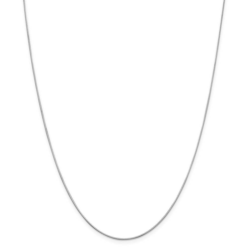 Alternate view of the 0.8mm 14k White Gold Diamond Cut Octagonal Snake Chain Necklace by The Black Bow Jewelry Co.