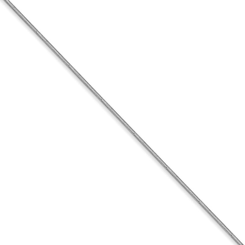 0.8mm 14k White Gold Diamond Cut Octagonal Snake Chain Necklace