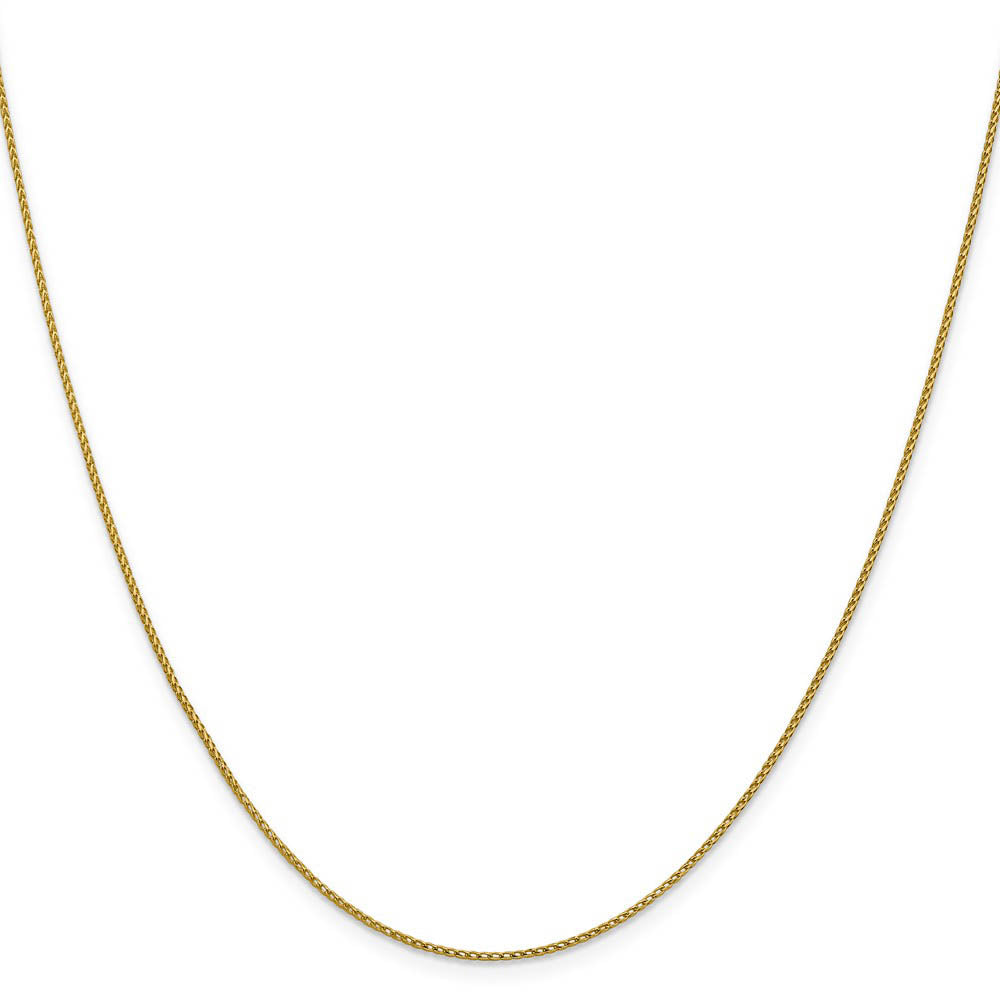 Alternate view of the 1mm 14k Yellow Gold Diamond Cut Open Franco Chain Necklace by The Black Bow Jewelry Co.