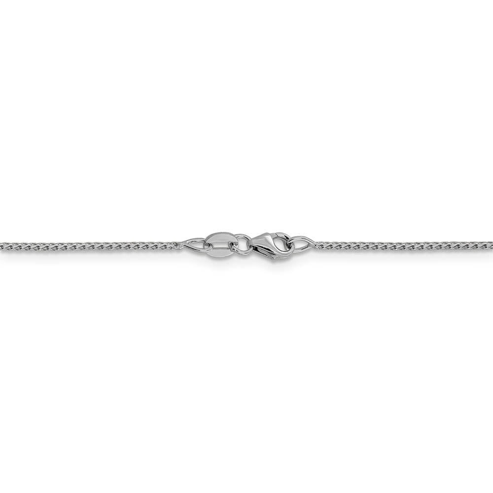 Alternate view of the 1mm 14k White Gold Diamond Cut Open Franco Chain Necklace by The Black Bow Jewelry Co.