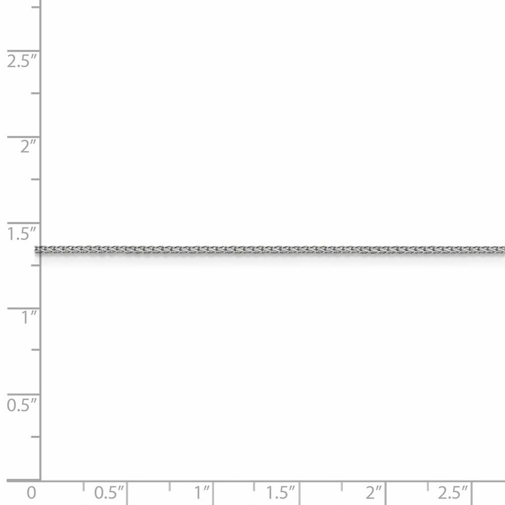 Alternate view of the 1mm 14k White Gold Diamond Cut Open Franco Chain Necklace by The Black Bow Jewelry Co.