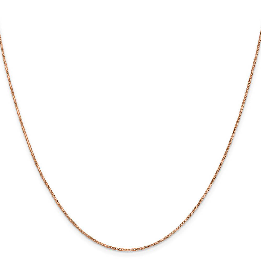 Alternate view of the 1mm 14k Rose Gold Diamond Cut Open Franco Chain Necklace by The Black Bow Jewelry Co.