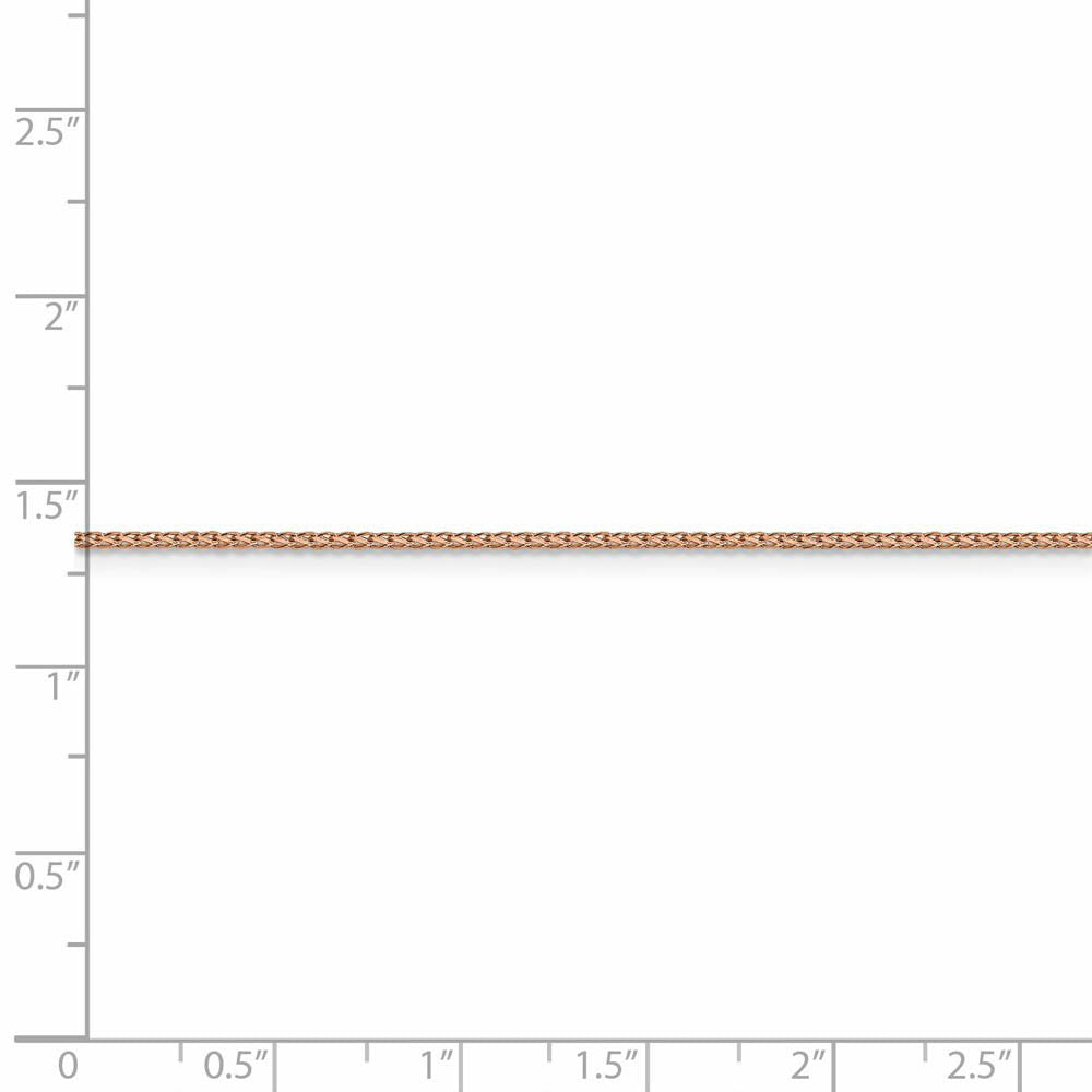 Alternate view of the 1mm 14k Rose Gold Diamond Cut Open Franco Chain Necklace by The Black Bow Jewelry Co.