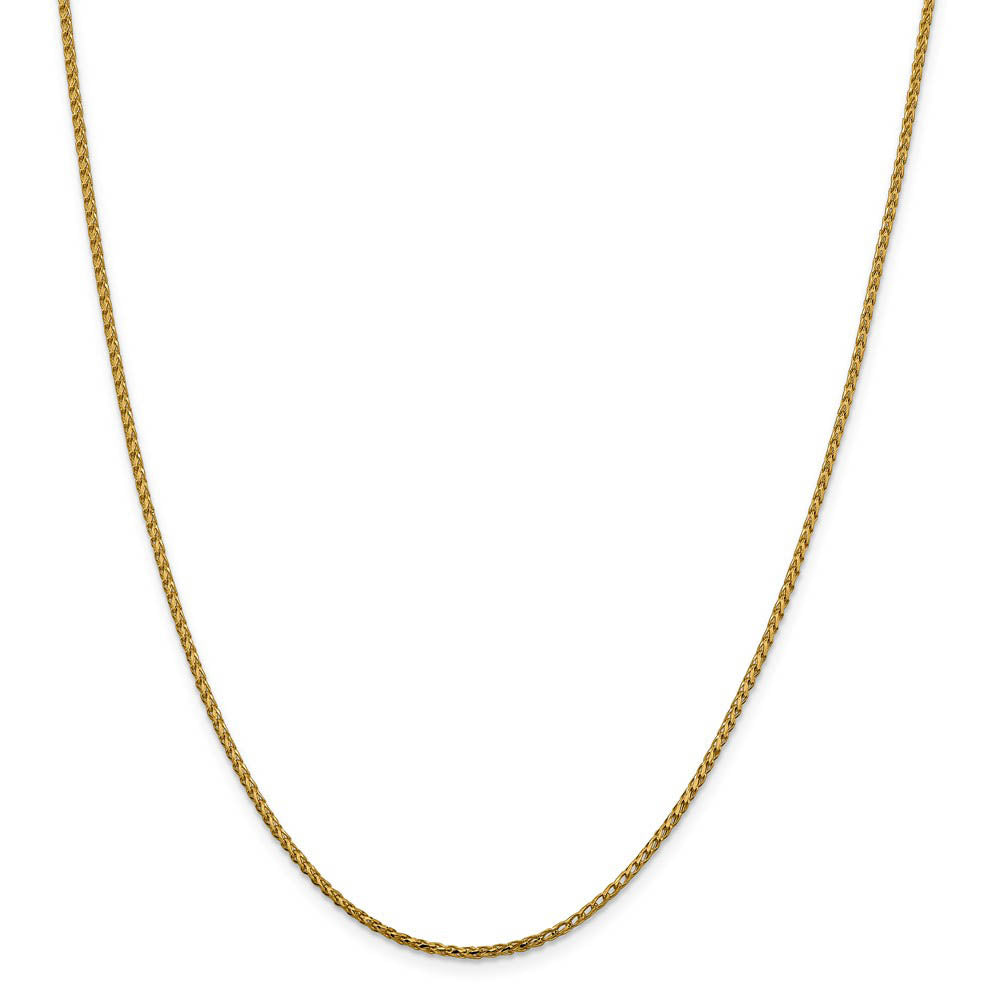 Alternate view of the 1.6mm 14k Yellow Gold Diamond Cut Open Franco Chain Necklace by The Black Bow Jewelry Co.