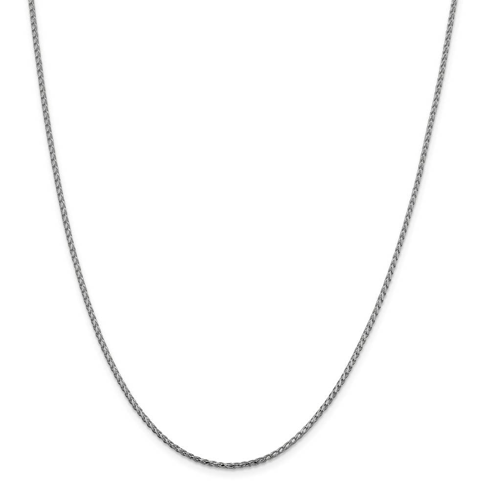 Alternate view of the 1.6mm 14k White Gold Diamond Cut Open Franco Chain Necklace by The Black Bow Jewelry Co.