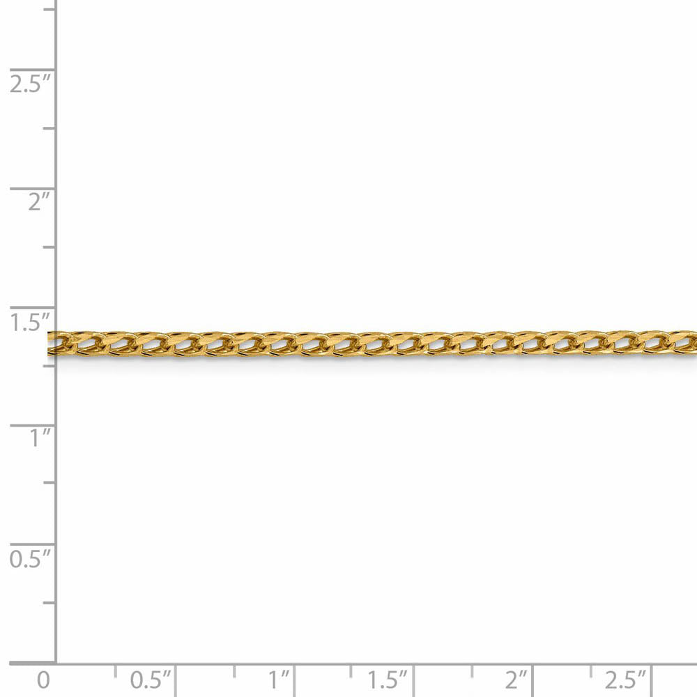 Alternate view of the 2.45mm 14k Yellow Gold Diamond Cut Open Franco Chain Necklace by The Black Bow Jewelry Co.