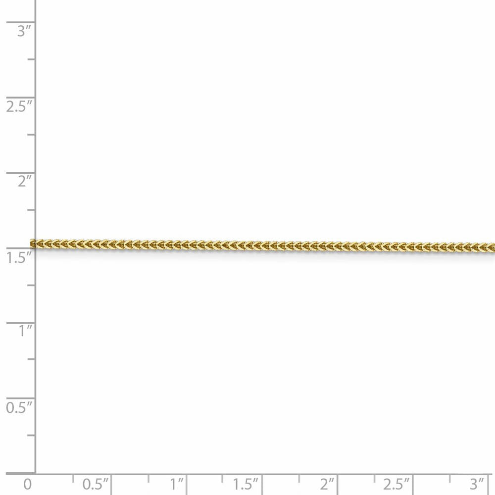 Alternate view of the 1.25mm 14k Yellow Gold Solid Franco Chain Necklace by The Black Bow Jewelry Co.