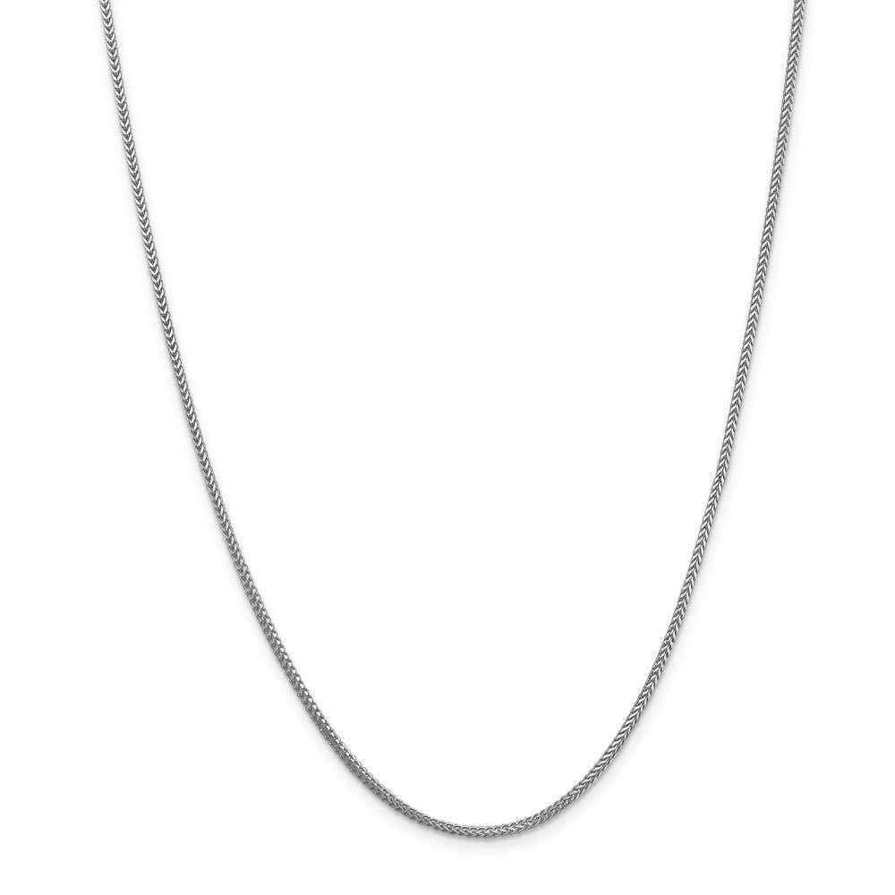 Alternate view of the 1.25mm 14k White Gold Solid Franco Chain Necklace by The Black Bow Jewelry Co.