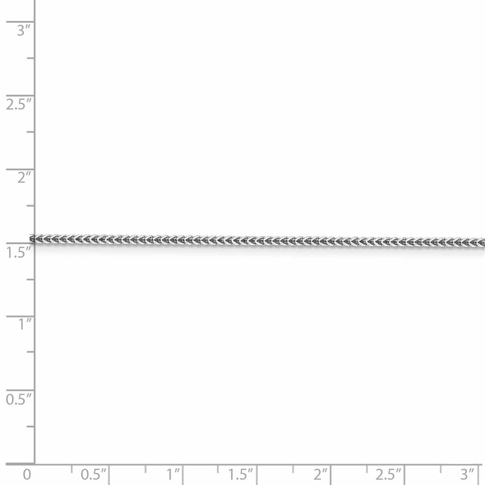 Alternate view of the 1.25mm 14k White Gold Solid Franco Chain Necklace by The Black Bow Jewelry Co.