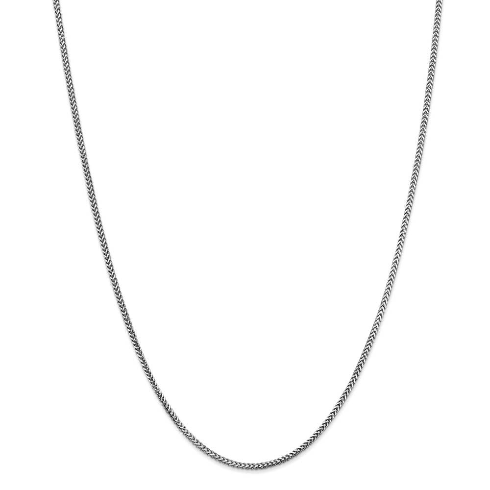 Alternate view of the 1.5mm 14k White Gold Solid Franco Chain Necklace by The Black Bow Jewelry Co.