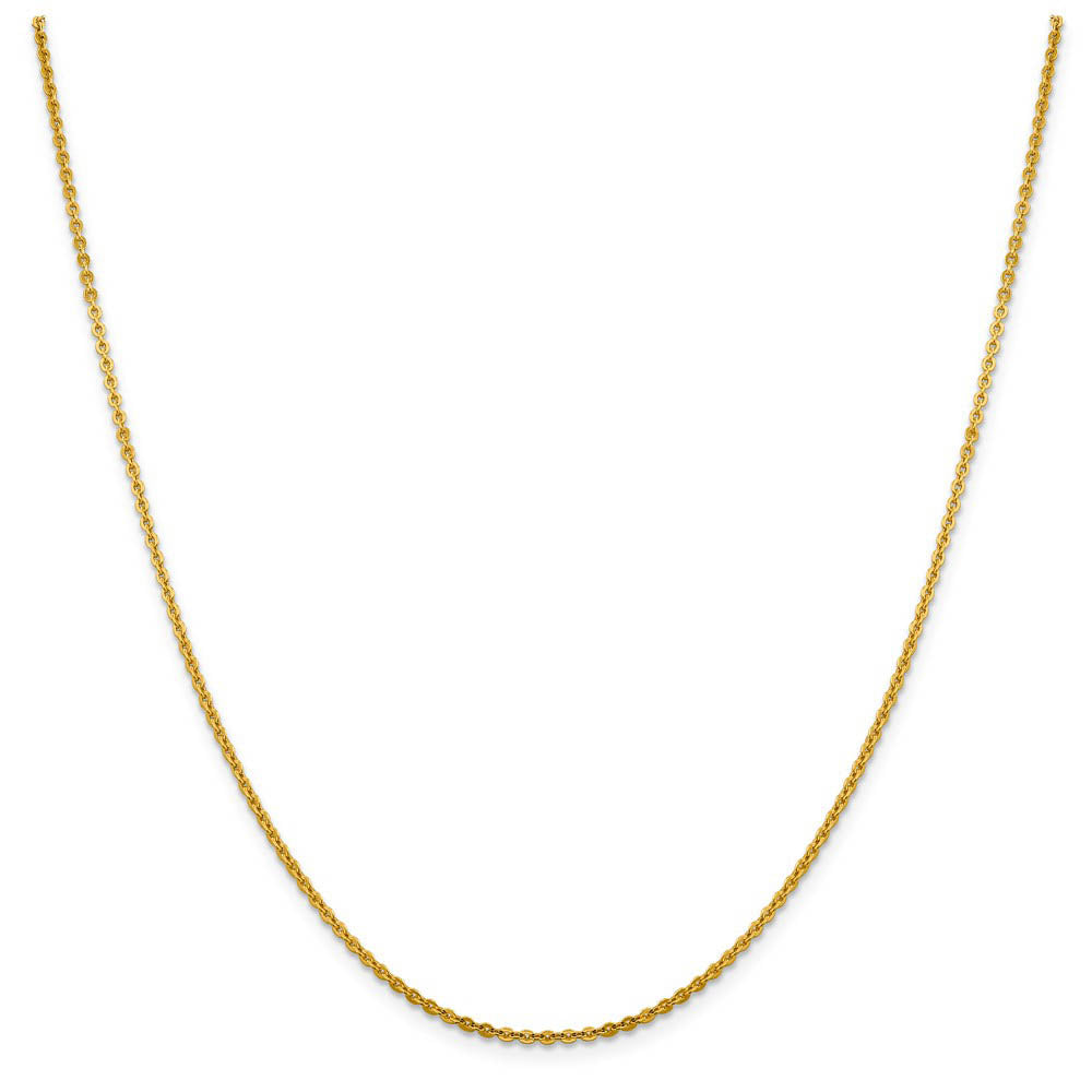 Alternate view of the 1.95mm 14k Yellow Gold Polished Flat Cable Chain Necklace by The Black Bow Jewelry Co.